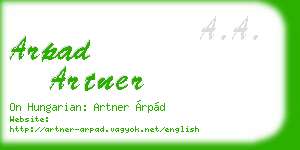 arpad artner business card