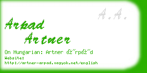 arpad artner business card